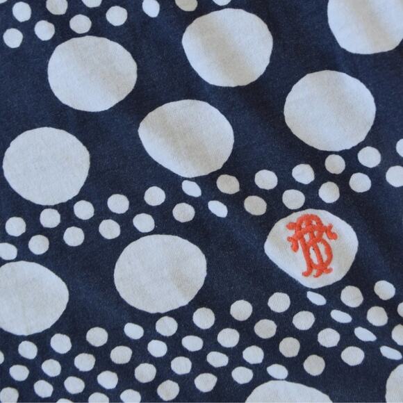 TORY BURCH Scoop Neck Polka Dot T-shirt Navy White - Picture 5 of 7
